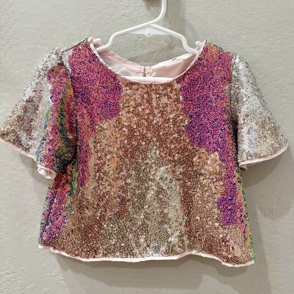 H&M Sequins Short Sleeve Shirt - Picture 1 of 8